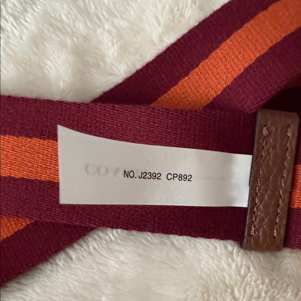 Coach Burgundy and Orange bag strap - Picture 3 of 7